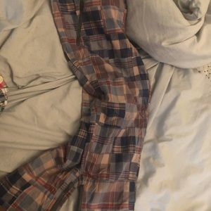 Madras plaid skinny pant